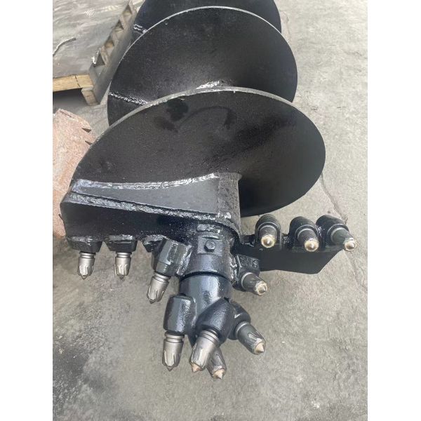 Hydraulic Auger Drive Attachment with Tungsten Carbide-Tipped Drill Bit and ISO 13031 Quick Coupler for 5-20 Ton Excavators