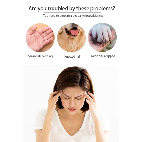 Customized Dog Brush Set Pet Cleaning Kit 6 In 1 Pet Grooming Tool