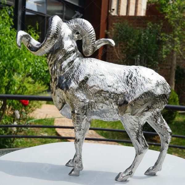 316L Stainless Steel Bighorn Sheep Sculpture Mirror Polishing