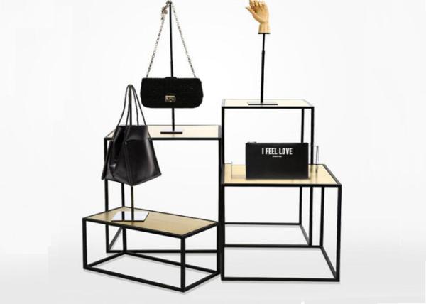 MDF And Wooden Material Bags / Clothes Stand For Shop Decoration Fashion Style