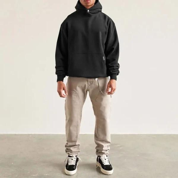                  2023 Blank Hoodie Men′s Custom Embroidered Logo Men′s Thick Unisex Oversized Hoodie             