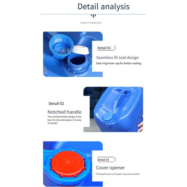 Shape Square 30L Plastic Drum Enclosed Empty Oil Drum Screw Cap