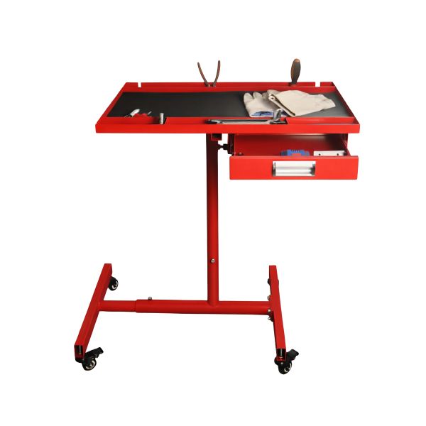 Adjustable height Mobile Transport Carts with locking wheels heavy duty steel frame non slip rubber mat and spacious tool tray for professional