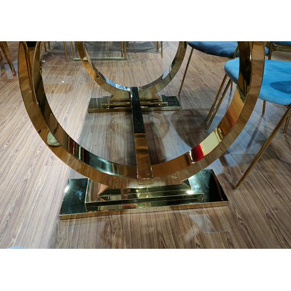 Simple Leisure 150cm Stainless Steel Marble Dining Table