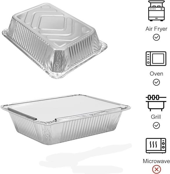 Containers de alumínio descartáveis para preparação de refeições de catering de Natal