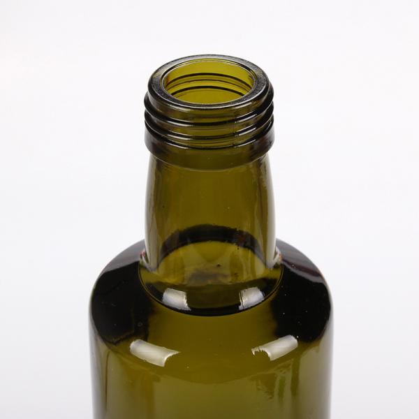 Квадратная темная ая-зелен янтарная стеклянная бутылка оливкового масла для пакуя пищевого масла