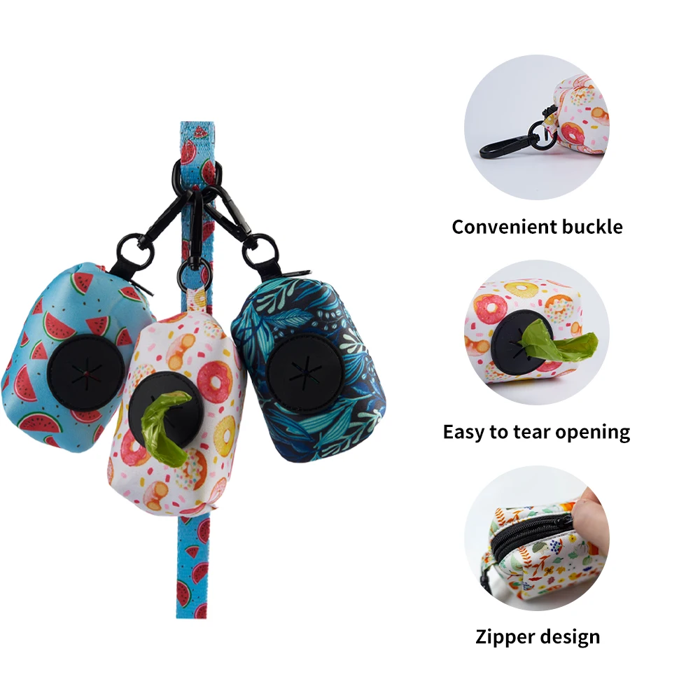 Dog Poop Bag Dispenser Water-Repellent Neoprene Portable Pet Waste Bag Carrier