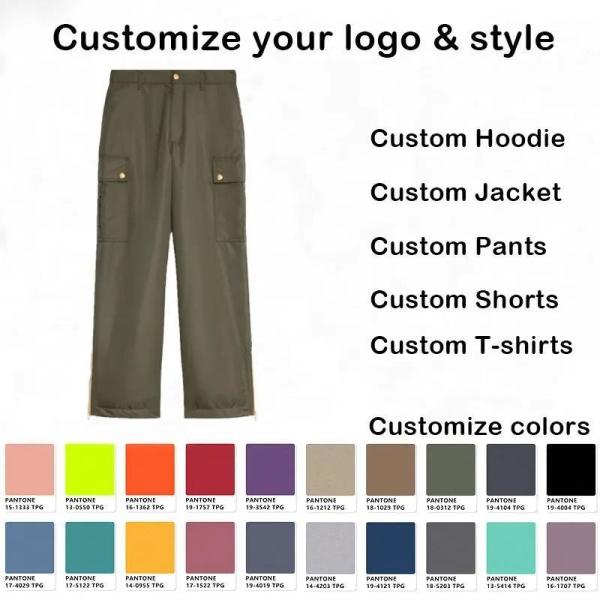                  Sports Polyester Super Dry Trousers Solid Pockets Zip Man Casual Cargo Pants for Men             