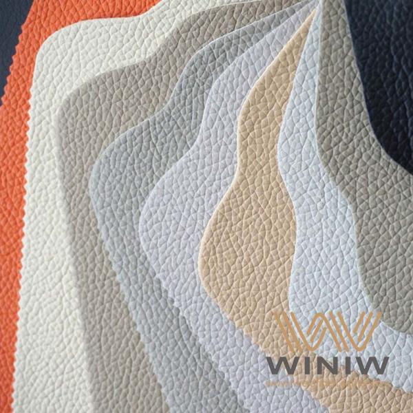 0.6mm - 2.0mm Thickness Litchi Faux Leather Fabric Leather For Sofa Upholstery