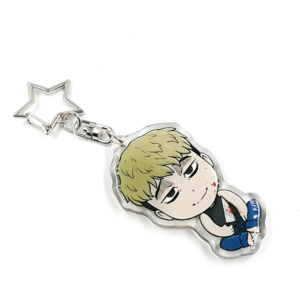 Custom laser cut logo clear printed epoxy acrylic charm keychain anime for comics fans gifts