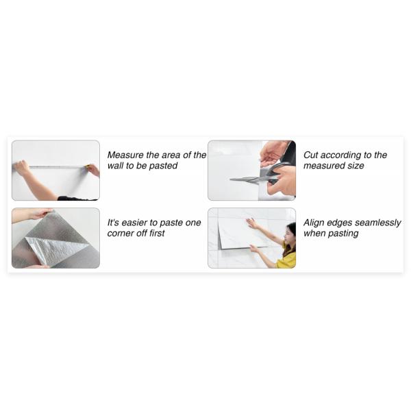 30CMX60CM Adhesive 5 Layers Roll Ceramic Look Wall Sticker 2.0mm Easy Clean