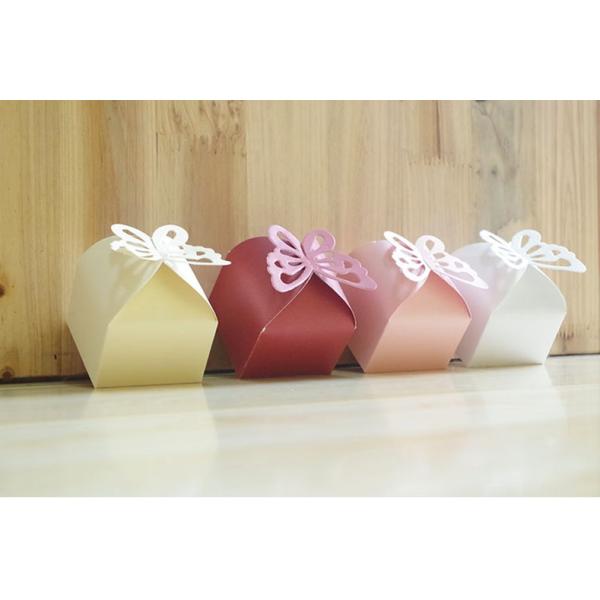 Exquisite Laser Cut Pearlized Paper Wedding Favor Chocolate Boxes