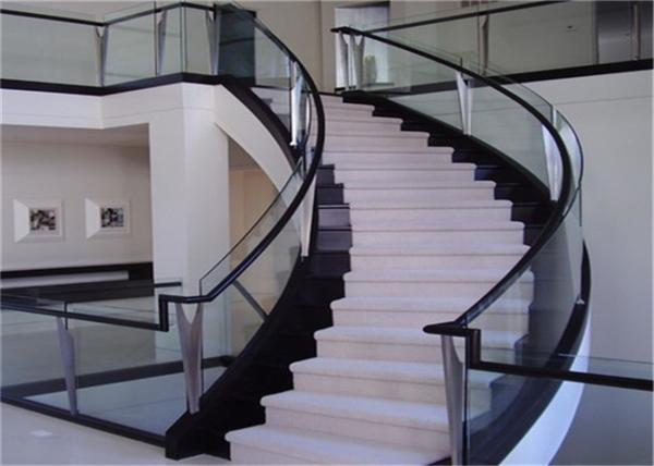 Painted Finish Antique Building Curved Stairs With White Walnut Wood Tread