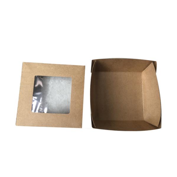 Kraft Takeaway Fast Food Packaging Box With Clear Window