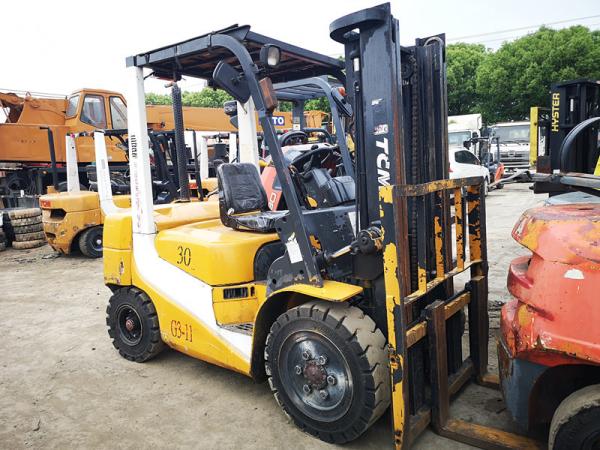 tcm used diesel forklift manual 3 ton isuzu engine with 3000mm mast