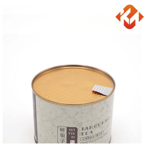 Custom Size Food Grade Paper Cardboard Tube Cans Easy Peel Off Foil Lid For Sugar Chocolate Bread Storage