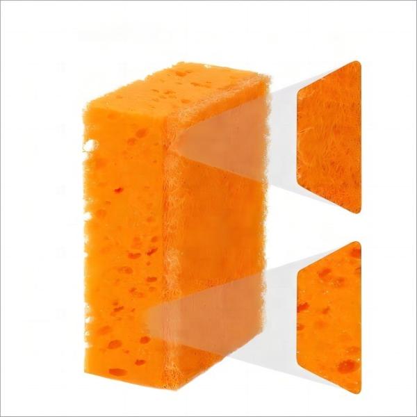 Custom Orange Cellulose Sponge Scourer Moisture Proof Corrosion Resistant
