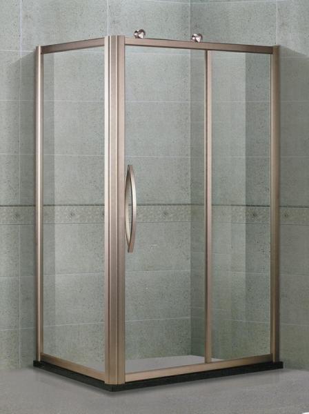Aluminum Alloy Proflies Glass Shower Screens With Outside Wheels and Rose Golden Handles