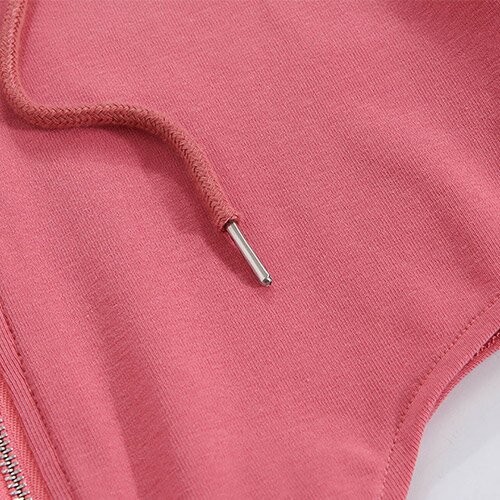 OEM European And American Women'S Solid Color Navel Lapel Zipper Long Sleeved Top