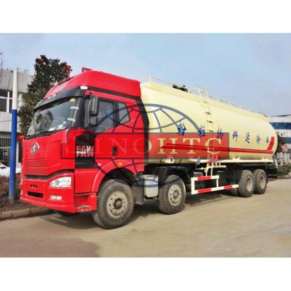 8x4 FAW J6 Bulk Cement Truck 30cbm Volume 330hp / 350hp Engine Power