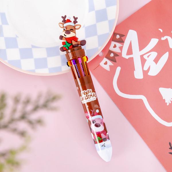 Christmas Ten Color Bullet Ballpoint Pen Cartoon Press Journal Ball Pen