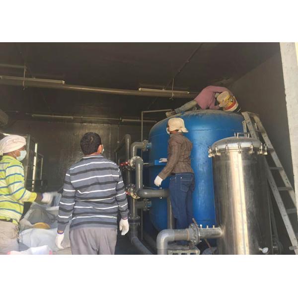 50M3/H Water Treatment System / Pure Water Filter 50T/H With Blue Fiberglass For Drinking