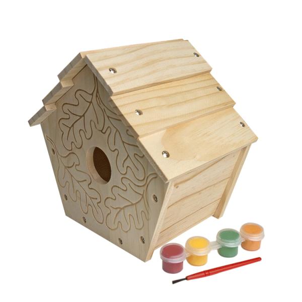Customized Logo Acceptable Wooden Bird Feeder for Feeding Wild Birds in Decorative Paint
