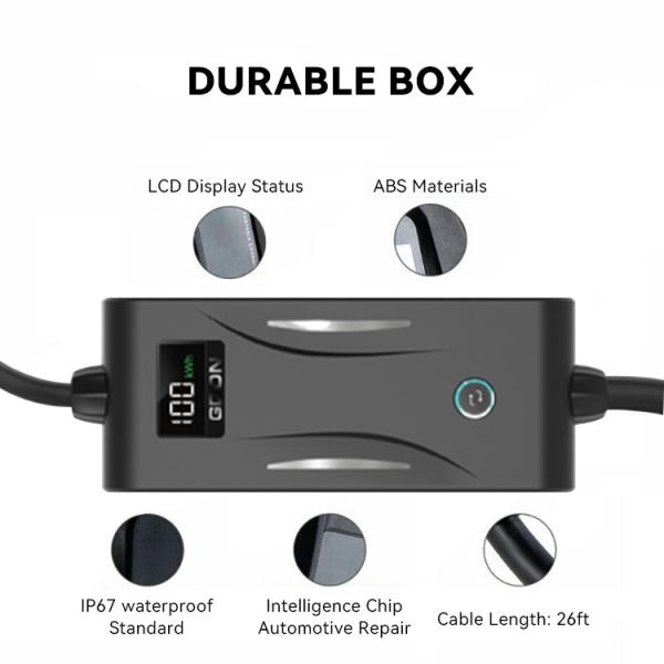 EU Standard 3.3kW Portable Electric Car Charger 6 To 16 Amp Type 2 Charger