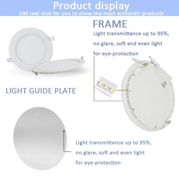 Factory price 2 years 85-265V Ceiling Recessed Round Ultra Silm 3w 4w 6w 9w 12w 15w 18w 24w Led Panel Light With Isolate