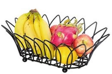 Living room accessories circular shape powder coated kitchen metal storage fruit basket
