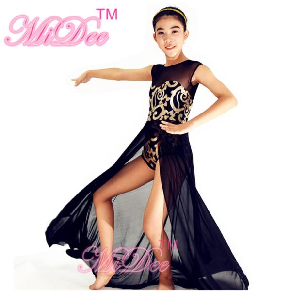 Fancy Floral Sequin Bodice Dress , Sleeveless Floor Length Dress With Leotard Under