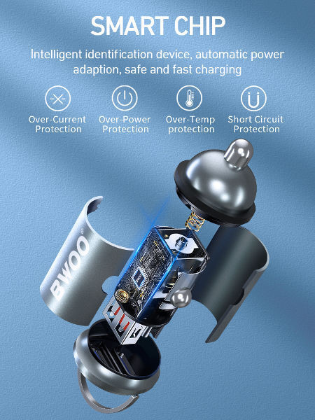 Carregador de carro rápido USB de 45W para Apple MacBoob IPad Mobile