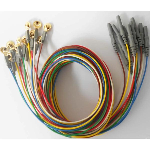 Brain Electrode Wire TPU Medical Cable Assemblies Gold Plated