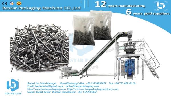 Hardware packing machine Bestar VFFS machine with 10 heads weigher BSTV-450AZ