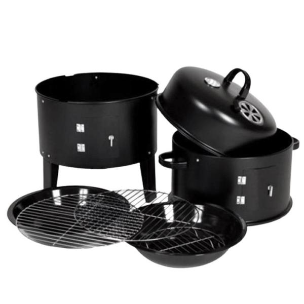 Grill de carvão portátil para cozinhar ao ar livre com indicador de calor e combustível de carvão