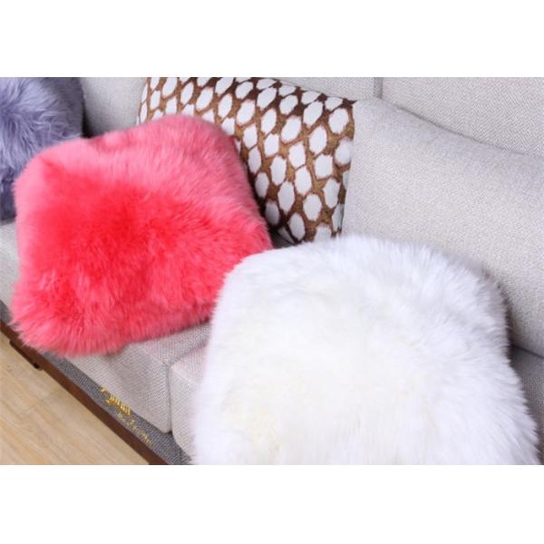 Форма квадрата подушки сидения Ламбсвоол домашней софы декоративная с длинными ровными шерстями