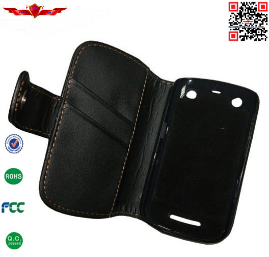 100% Qualify PU Flip Wallet Leather Cover Cases For Blackberry 9360