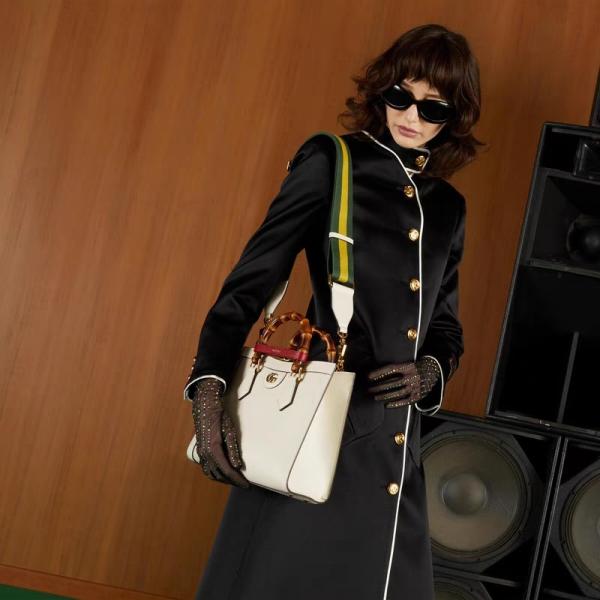 White Glossy Custom Branded Bags Gucci Princess Diana Handbag