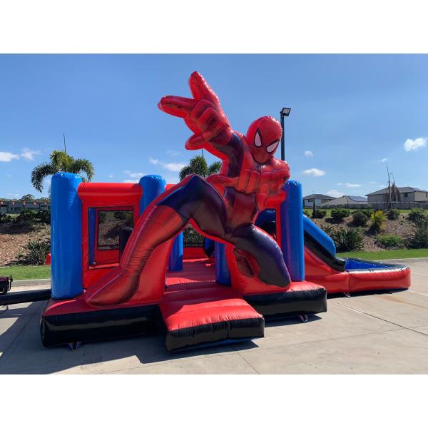 Attractive Spiderman Safe  3 In 1 Combo Bounce House Good Stitching