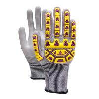 HPPE Impact Protection TPR Gloves Customized Abrasion Resistant PU Palm Coated Gloves