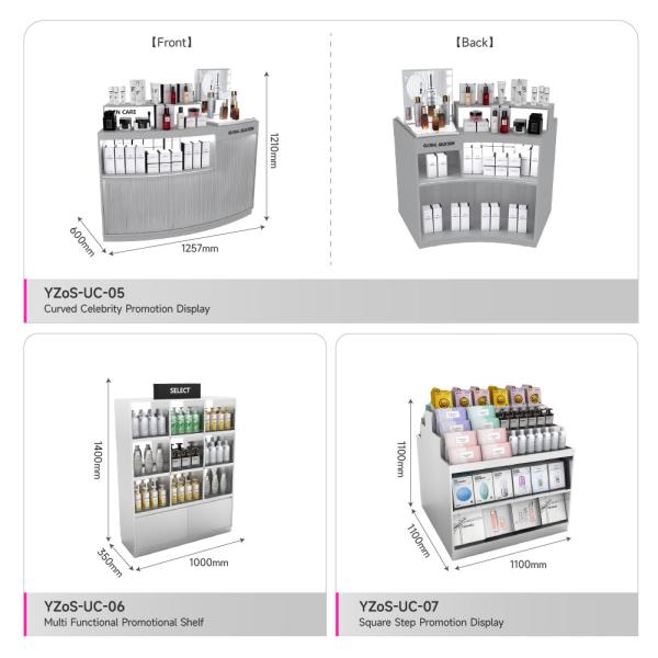Grey Washbasin Experience Desk With Handwashing Stand For Skincare Store Display Furniture And Cosmetic Shop Design