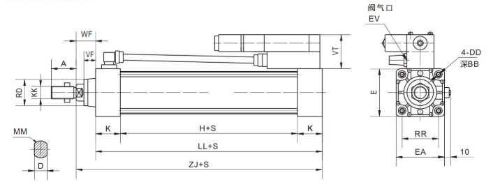10A-5 Heavy Air Cylinder than SC cylinder more long service life
