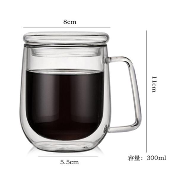 Чашка высокой стены двойника боросиликата стеклянная для выпивая кофе Эко дружелюбного