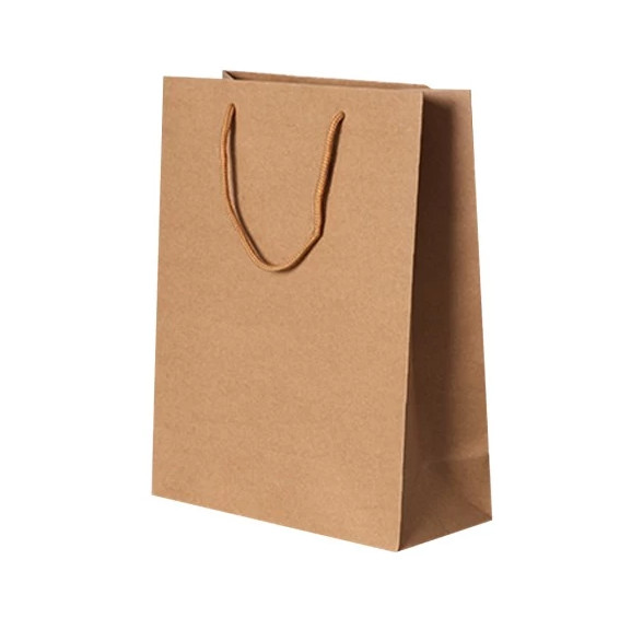 bolsa de papel marrón de encargo reciclable de Kraft
