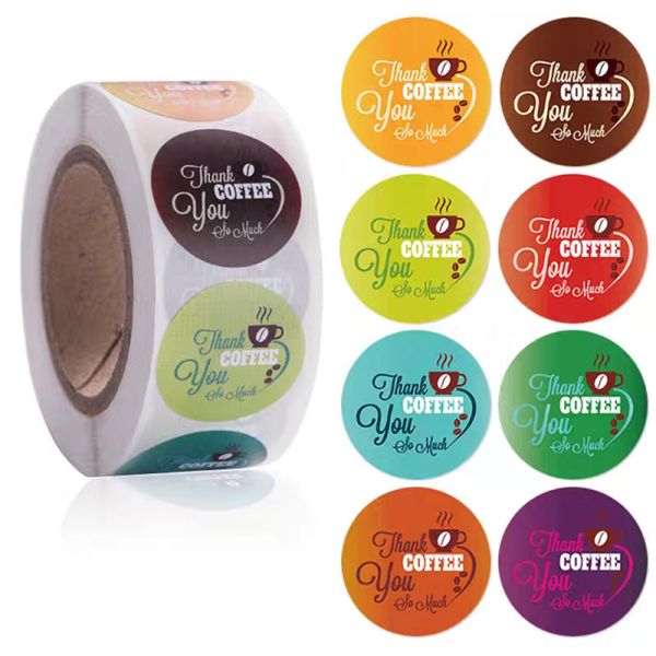 Die Cut Food Packaging Sticker for Coffee Paper Cup Logo Custom 60ml 80ml