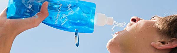 Collapsible Water Bottle Reusable Drinking Water Bottle With Clip For Biking, Hiking Travel, Gym, Sports, Teams, Hiking