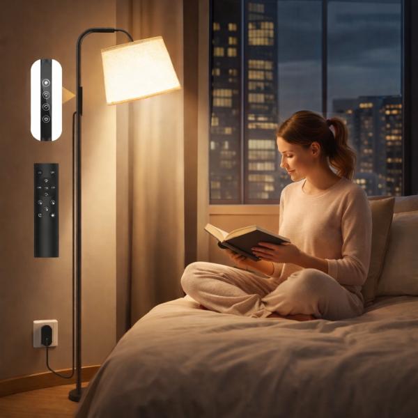10000 Lux Light Therapy Floor Lamp with Remote Control and Adjustable Color Temperature for Home and Office