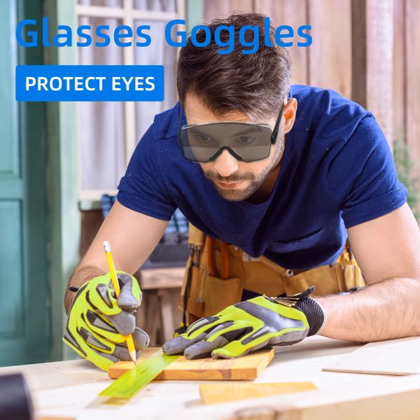Spectacles Dust Clear Lens Shield Trendy Dark Ansi Z87 Unisex Impact Resistant Designer Protective Working Safety Glasses