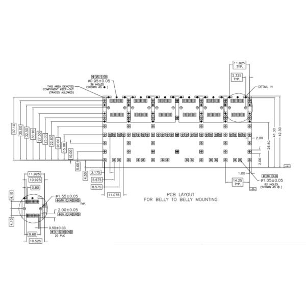 1X6 Port SFO / SFP Cage Connector Operating Temperature -40℃ To 85℃