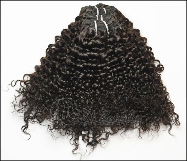 No Tangle Kinky Curly Black Virgin Hair , 5A Virgin Brazilian Hair